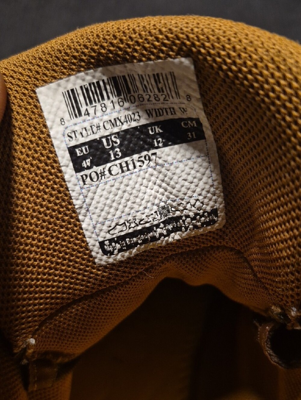 Carhartt Brown Leather Lace-Up Work Boots with Tan Accents - Picture 8 of 9